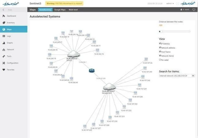 Mappa dei dispositivi e delle relazioni infrastrutturali individuate nella rete
